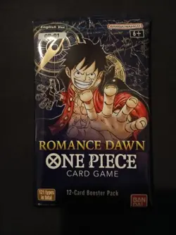 One Piece OP-01 Romance Dawn Sleeved Booster Blister Pack (ENGLISH) SEALED - Image 1