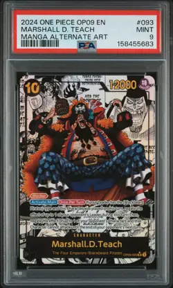 2024 ONE PIECE OP09-EMPERORS IN THE NEW WORLD #093 MARSHALL D. TEACH PSA 9 - Image 1