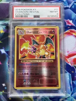 Pokemon Evolutions 2016 Reverse Holo Charizard Card 11/108 PSA 8 - Image 1