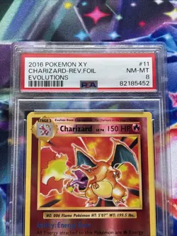 Pokemon Evolutions 2016 Reverse Holo Charizard Card 11/108 PSA 8 - Image 2