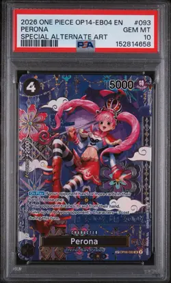 2026 ONE PIECE OP14-EB04-THE AZURE SEA'S SEVEN #093 PERONA PSA 10 - Image 1