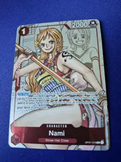 ONE PIECE Nami OP01-016 Alternate Art (25th Anniversary) NM - Image 1