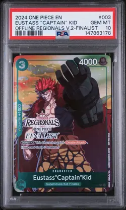 2024 One Piece Captain Kid (Offline Regionals V2 Finalist) Card PSA 10 💎 ENG - Image 1