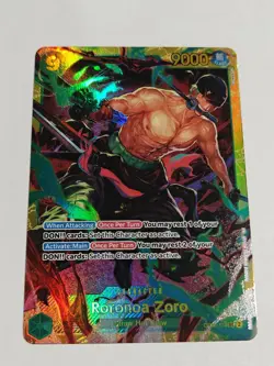 One Piece TCG Roronoa Zoro OP06-118 SEC PRB02 reprint Secret Rare English Green - Image 1