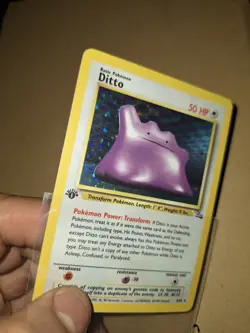 1st Edition Ditto 3/62 Fossil Pokemon Card Holo Foil Rare MP - Image 5