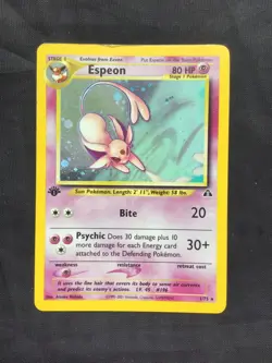 Pokemon Cards: Neo Discovery 1st Edition Rare Holo: Espeon 1/75 - Image 1