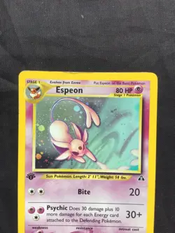 Pokemon Cards: Neo Discovery 1st Edition Rare Holo: Espeon 1/75 - Image 2