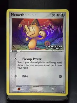 Meowth 77/113 LP/NM Reverse Holo EX Delta Species Stamped Pokemon Card - Image 1
