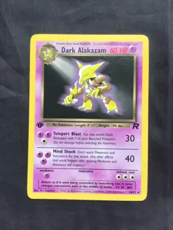 Pokemon Cards: Team Rocket 1st Edition Rare: Dark Alakazam 18/82 - Image 1