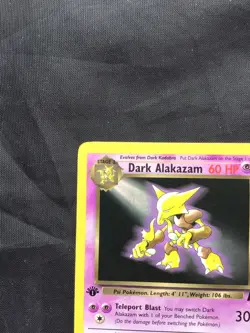 Pokemon Cards: Team Rocket 1st Edition Rare: Dark Alakazam 18/82 - Image 2