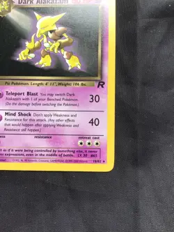 Pokemon Cards: Team Rocket 1st Edition Rare: Dark Alakazam 18/82 - Image 4
