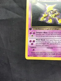 Pokemon Cards: Team Rocket 1st Edition Rare: Dark Alakazam 18/82 - Image 5