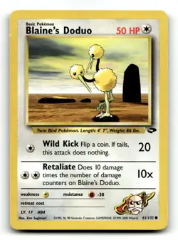 Blaine's Doduo 61/132 Common Gym Challenge Pokemon Unlimited LP - Image 1