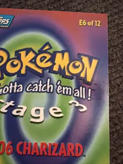 Pokemon Topps Charizard E6 of 12 Stage 3, Blue Label Non-Holo Card #06 - Image 4