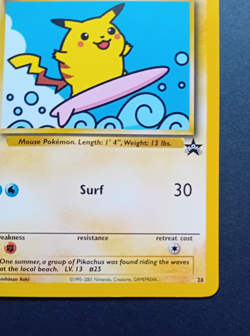 Pokemon Card: Wizards Black Star Promo: Surfing Pikachu 28 - Image 5