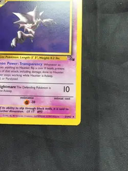 Pokemon Cards: Fossil 1st Edition Rare: Haunter 21/62 - Image 4