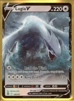 Lugia v 138/195 SWSH12 Silver Tempest Ultra Rare Holo Pokemon Card - Image 1