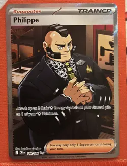 Pokemon TCG Philippe 110/086 CR Ultra Rare Full Art Foil EN Trainer-Supporter - Image 1