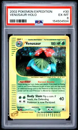 2002 POKEMON EXPEDITION #30 VENUSAUR-HOLO PSA 6 - Image 1