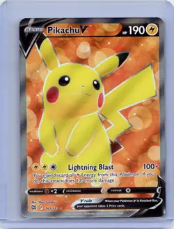 Pikachu V 157/172 Ultra Rare Brilliant Stars Pokemon Holo Near Mint - Image 1