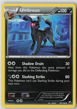 Umbreon 60/108 Uncommon Dark Explorers Pokemon Lightly Played - Image 1