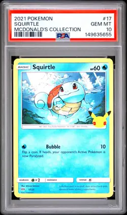 2021 POKEMON MCDONALD'S COLLECTION #17 SQUIRTLE PSA 10 - Image 1
