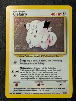 Clefairy 005/102 Base Set Holo WOTC Pokemon - Image 1