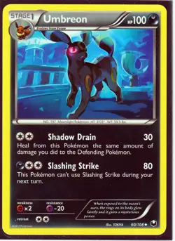 2012 POKEMON UMBREON 60/108 DARK EXPLORERS - REGULAR - UNCOMMON- NM - Image 1