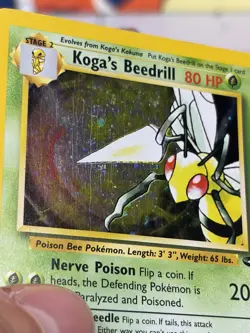 Pokemon TCG Koga’s Beedrill Holo 9/132 Gym Challenge WOTC 2000 Swirl LP - Image 3