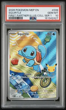 2026 POKEMON FIRST PARTNER ILLUSTRATION COLLECTION SERIES 1 SQUIRTLE PSA 10 - Image 1