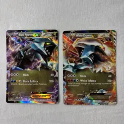 Black Kyurem + White Kyurem EX Pokemon Holo BW Plasma Storm 2012 - Near Mint NM - Image 1
