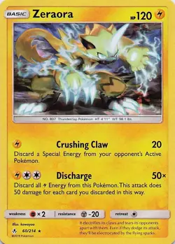 Zeraora (Cracked Ice Holo) - Pokemon Deck Exclusives/SM Unbroken Bonds 60/214 NM - Image 1
