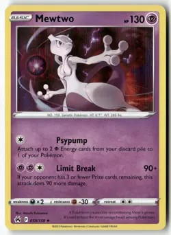 Mewtwo [CRZ - 059/159] Holo Rare SWSH: Crown Zenith EN NM - Image 1