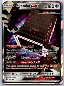 Stakataka GX 102/168 Holo GX Rare Celestial Storm Pokemon Lightly Played - Image 1