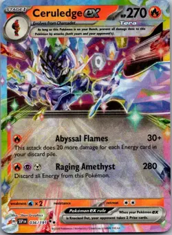 Ceruledge ex 036/191 Double Rare Surging Sparks Pokemon Holo Near Mint - Image 1