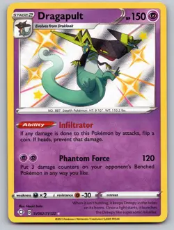 Dragapult SV062/SV122 Shiny Rare Shining Fates Shiny Vault Pokemon Near Mint - Image 1