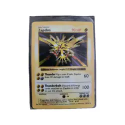 Pokemon TCG Zapdos 90 HP Base Set Shadowless Holo Rare 16/102 EN 1999 - Image 1