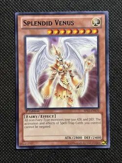 YuGiOh! - Splendid Venus BP02-EN070 Black Rare 1st Edition Lightly Played - Image 1