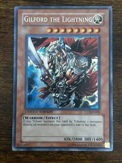 Yugioh Gilford the Lightning CT2-EN001 Secret Rare Limited Edition LP - Image 1