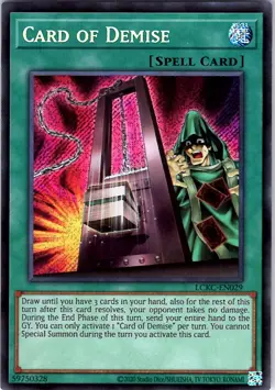 Yugioh Card of Demise LCKC-EN029 Secret Rare Unlimited NM - Image 1