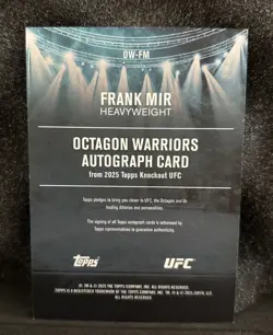 2025 Topps Knockout UFC #OW-FM Frank Mir Octagon Warriors Autograph Card /299 - Image 2