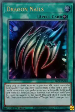 BLCR-EN003 DRAGON NAILS ULTRA RARE 1ST EDITION YuGiOh CARD - Image 1