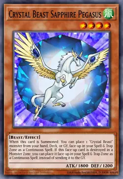 Crystal Beast Sapphire Pegasus BLCR-EN053 1st ED NM Yu-Gi-Oh! ULTRA RARE - Image 1