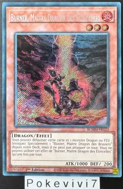 Carte YU-GI-OH! BURNER, MAITRE DRAGON DES ETINCELLES BLMM-FR123 Secret Rare NEUF - Image 1