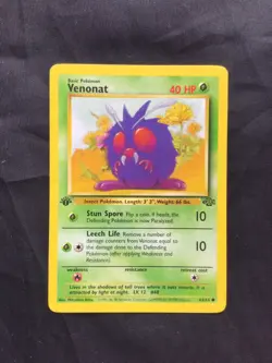 Pokemon Cards: Jungle 1st Edition Common: Venonat 63/64 - Image 1