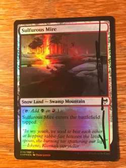 Magic the Gathering MTG foil Sulfurous Mire Kaldheim signed NM - Image 1