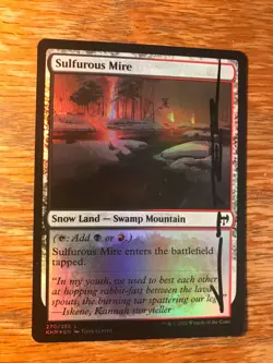 Magic the Gathering MTG foil Sulfurous Mire Kaldheim signed NM - Image 2