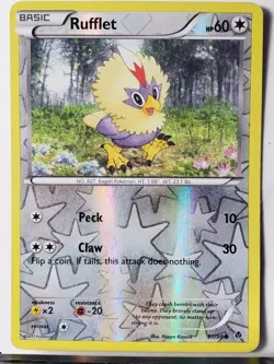 REVERSE HOLO Rufflet 87/98 LP - Emerging Powers Pokemon Card - Naoyo Kimura Art - Image 1