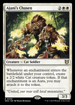 4x Ajani's Chosen - NM - Wilds of Eldraine Commander - SPARROW MAGIC mtg - Image 1