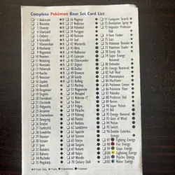 Pokemon Card Lists Booklet For TCG Wizards WOTC Vintage Base Set/Jungle/Fossil - Image 2
